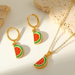 Gold Watermelon Jewelry Set